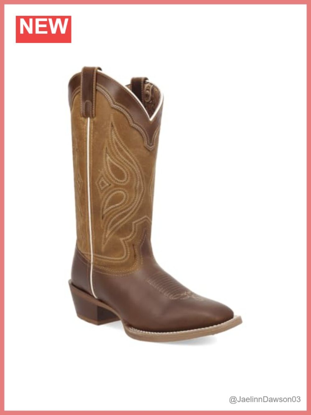 Womens Laredo Iron Belle Square Toe Pull On Mid Calf Leather Western Boots